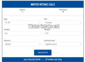 Water intake calculator
